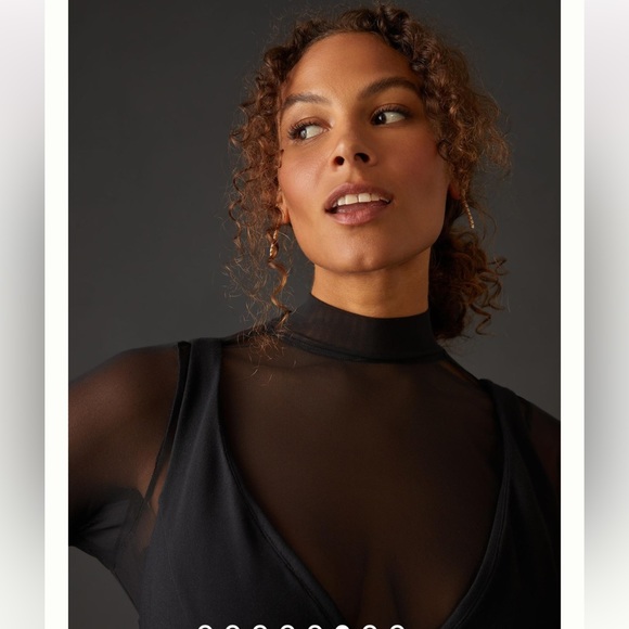 nwt ANTHROPOLOGIE | Maeve Layered Sheer Mini Dress | Little Black Dress | Small - Picture 9 of 13